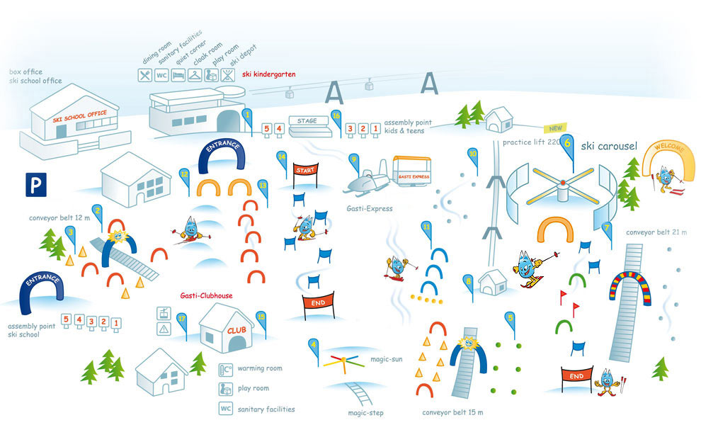 6. Funny games for balance at the ski carousel